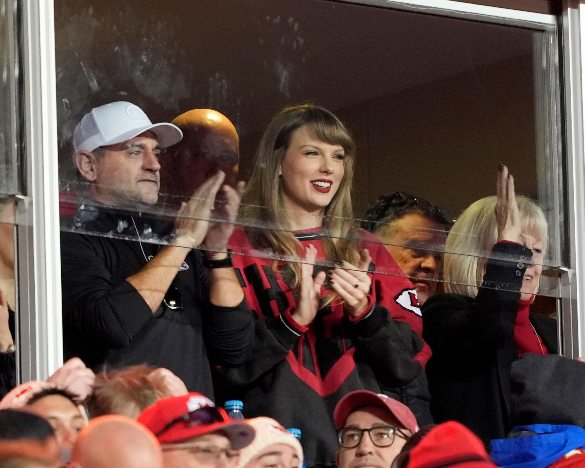 Taylor Swift at the Kansas City Chiefs football game.