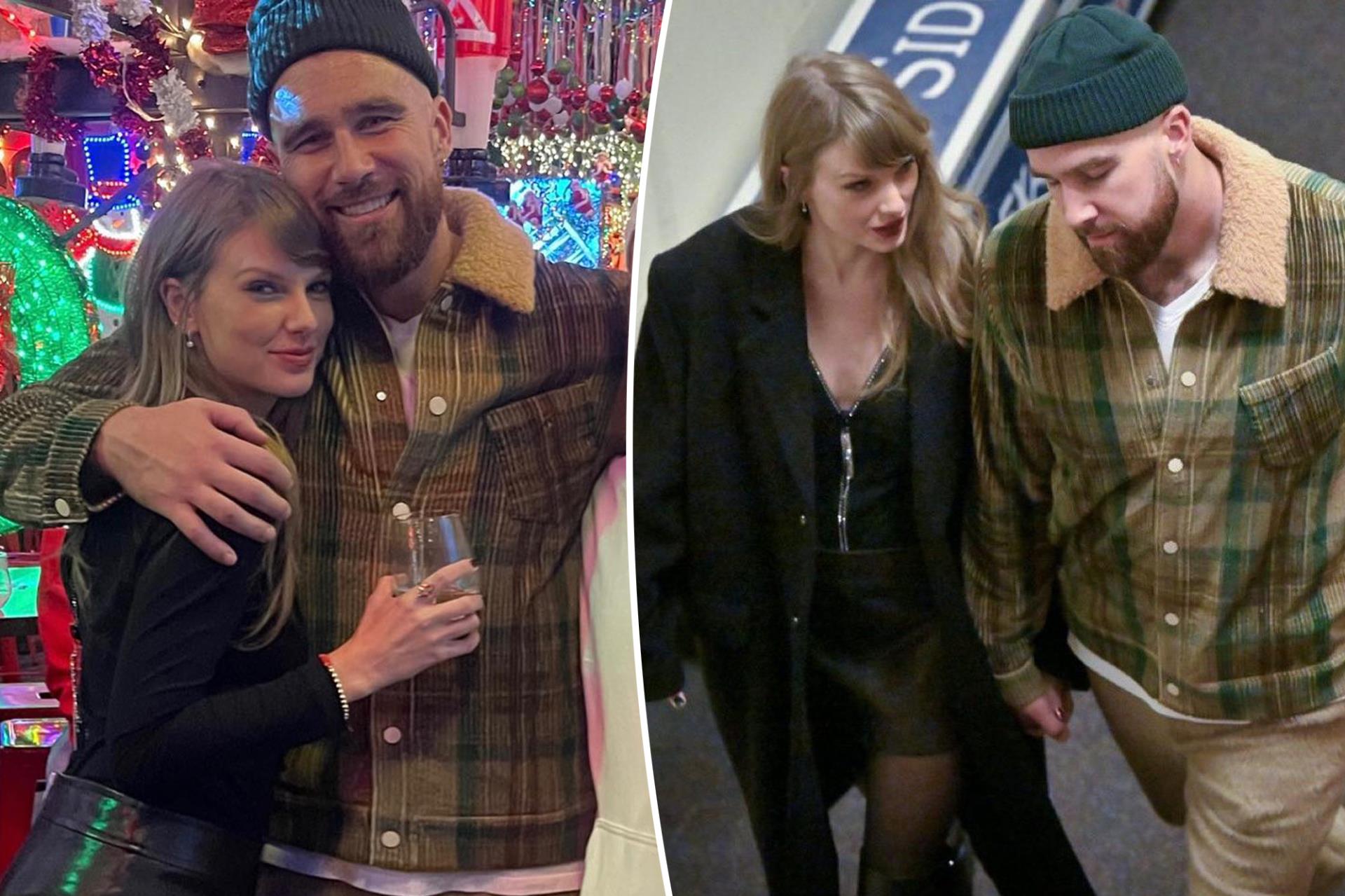 Travis Kelce holds Taylor Swift close in another cuddly pic from post-game holiday party