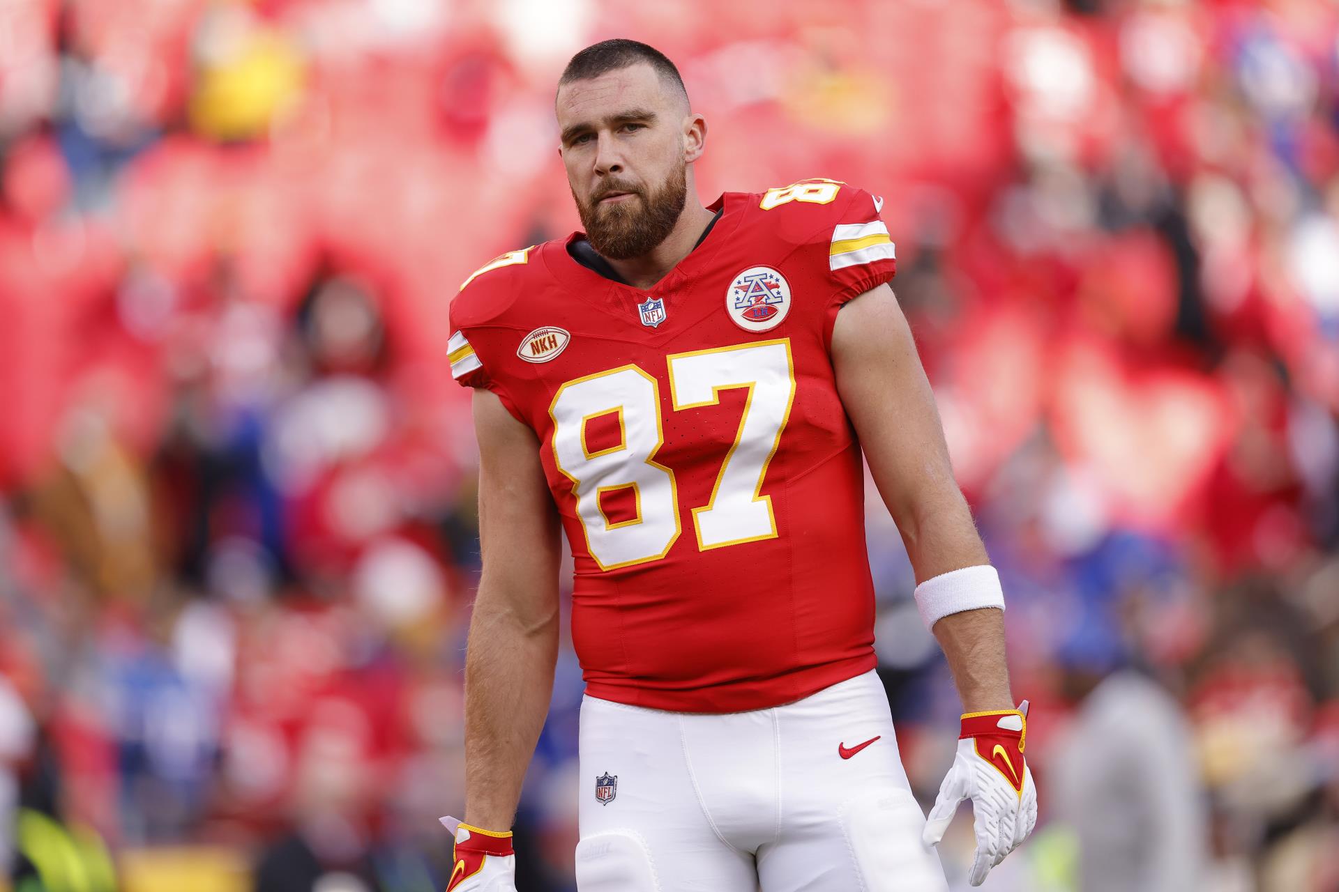 Travis Kelce in uniform.